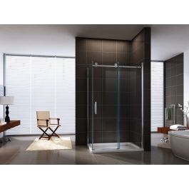 AQUAGLASS 900 X 1000 X 2000MM FRAMELESS SLIDING DOOR SHOWER ENCLOSURE