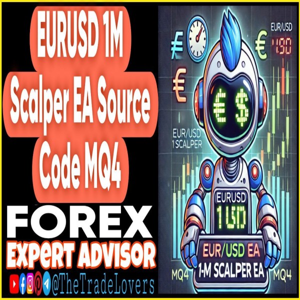 EURUSD 1M Scalper EA Source Code MQ4 (Works on Build 1431+) | Forex Robot | MT4 Expert Advisor - The Trade Lovers