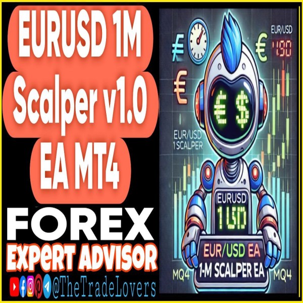 EURUSD 1M Scalper EA MT4 (Works on Build 1431+) | Forex Robot | MT4 Expert Advisor - The Trade Lovers