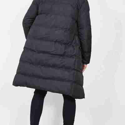Mens Black Longline Hooded Puffer Coat Profile Picture