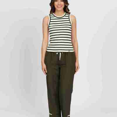 K3042 True Tank - Black/Ecru Stripe Profile Picture