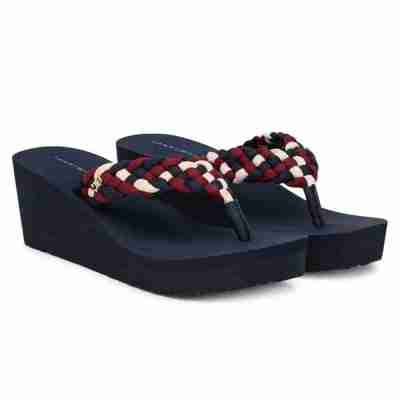 TOMMY HILFIGER WOMEN’S TH WEDGE BRAIDED SUMMER SANDAL COLORED Profile Picture