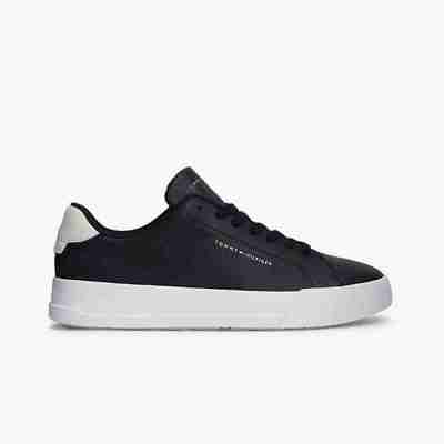 TOMMY HILFIGER MEN’S SNEAKERS LOGO COURT TRAINERS WITH LEATHER NAVY BLUE Profile Picture