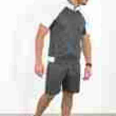 Job Lot Slate Grey With Contrast White Athletic Short Sleeve Tracksuit Profile Picture