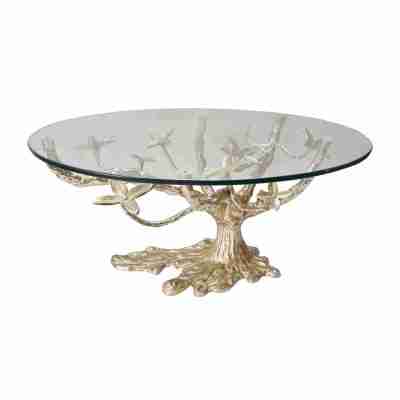 Artekko Artekko Branch Χρυσό Μεταλλικό Τραπέζι Σαλονιού με Γυαλί (81.5x81.5x39)cm 86643 Profile Picture