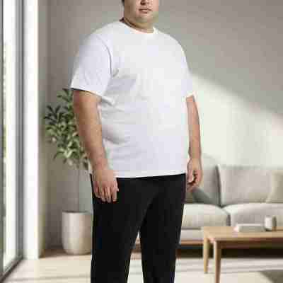 Big & Tall Classic Crewneck T-Shirt- White Profile Picture