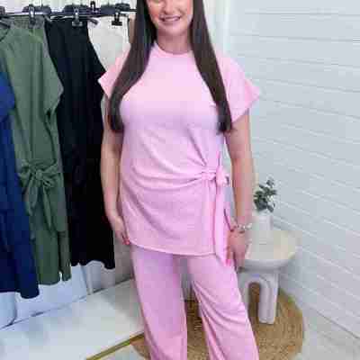 Cheesecloth Tie Knot Top and Trousers Co-Ord Set Profile Picture