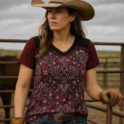 Boho-inspired Burgundy top DG-2513 Profile Picture