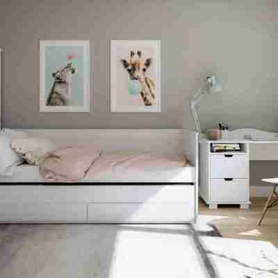 Καναπές Κρεβάτι Με Έξτρα Κρεβάτι Συρόμενο & Δύο Συρτάρια & Προστατευτικό Homnes White 90x200 Profile Picture