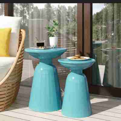 Caneisha Round Iron Outdoor Side Table (Set of 2 Profile Picture