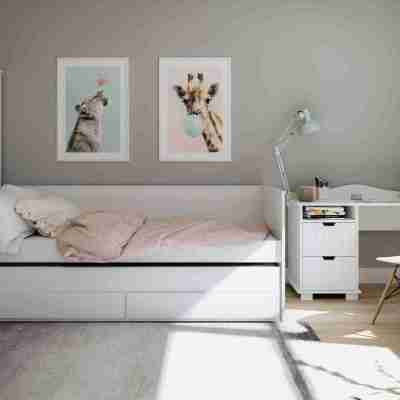 Καναπές Κρεβάτι Με Έξτρα Κρεβάτι Συρόμενο & Δύο Συρτάρια & Προστατευτικό Homnes White 90x200 Profile Picture