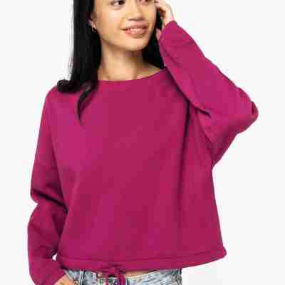 Eco-Friendly Ladies Oversize Cropped Round Neck Sweatshirt Profile Picture