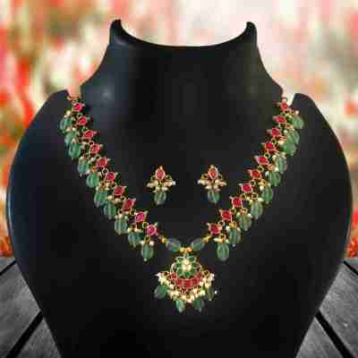 NK-293- Jadau Kundan Necklace with Emerald Profile Picture