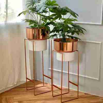 Sara Rose Gold & White Planters Set of 2 Profile Picture