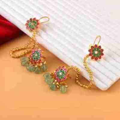 ER-148 - Jadau Kundan Earring with Emerald Profile Picture