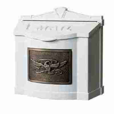 Gaines Wallmount Mailbox – White with Eagle Plaque Profile Picture