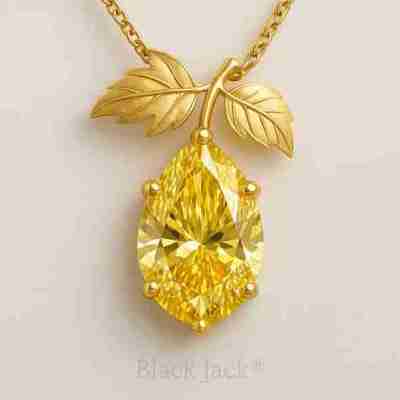 3.00 Ct Bespoke Tribute Yellow Lab-Grown Diamond Pear Leaf Pendant in 14K Gold – Heirloom Remembranc Profile Picture