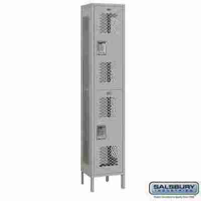 Salsbury 15" Wide Double Tier Vented Metal Locker - 1 Wide - 6 Feet High - 15 Inches Deep Profile Picture