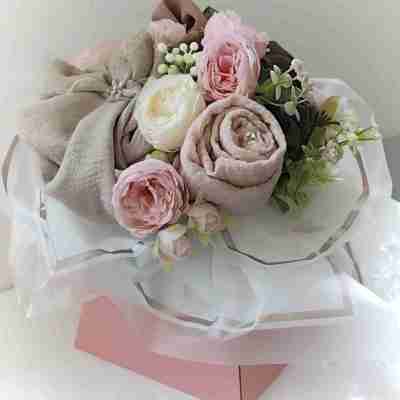 Eid Hijab Gift Bouquet, Scented Flower Arrangement, Personalized Modesty Gift Set Profile Picture