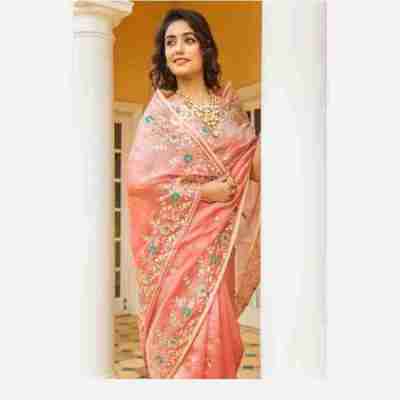 Gajri pure tissue gota patti resham zardozi handwork saree Profile Picture