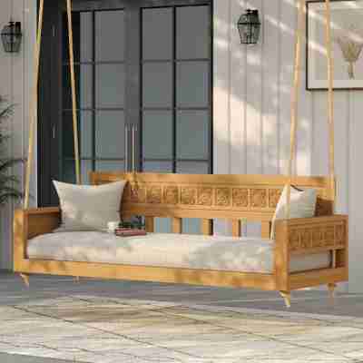 Ocala Hand-Carved Solid Wood Outdoor Porch Swing Profile Picture