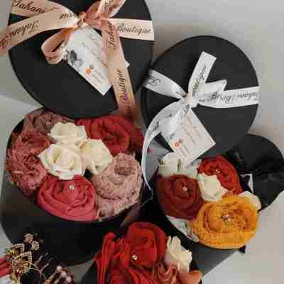 Sunset Hijab Gift Set, Perfumed Flowers, Islamic Scarf, Custom Message Profile Picture