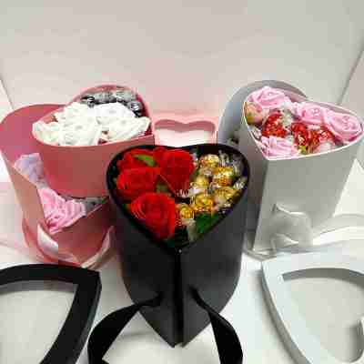 Heart Sliding Gift Box, Scarf, Chocolates, Flowers, Personalized Note Profile Picture